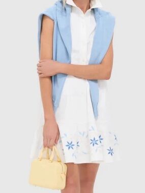 NWT Tuckernuck White Embroidery Sleeveless Callahan Shirt Dress Size S Cotton